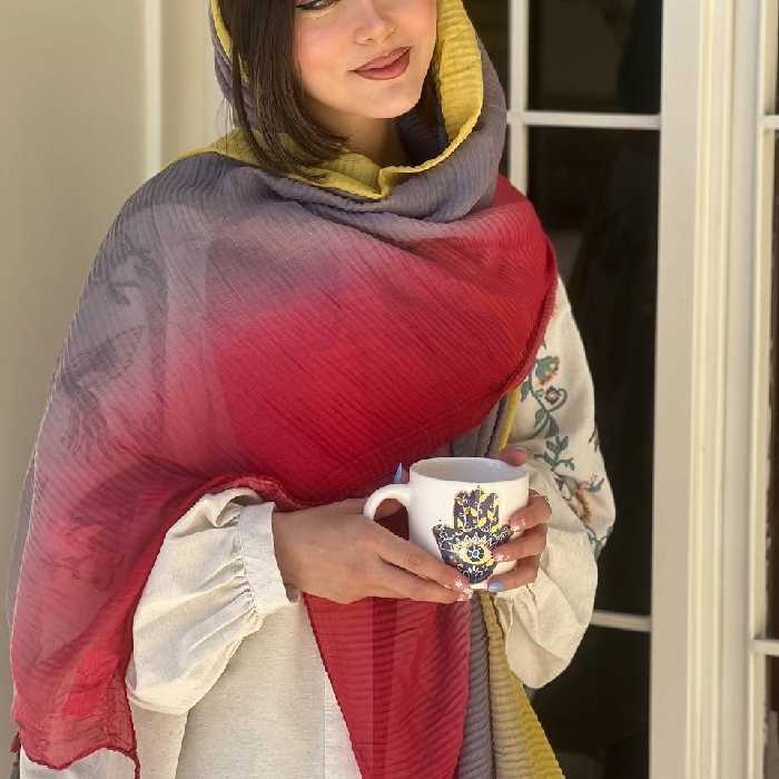 شال نخی پلیسه ابرنگی کد41188(5)