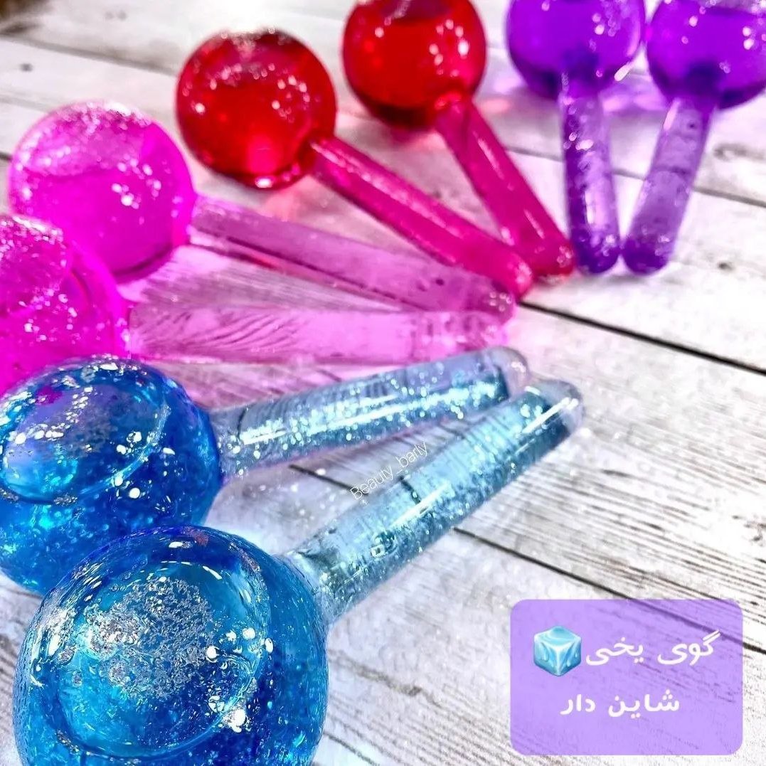 گوی یخی شاین دار ( آیس گلوب ).6 رنگ آکواریومی : آبی ، بنفش ، زرد ، سبز ، قرمز و صورتی