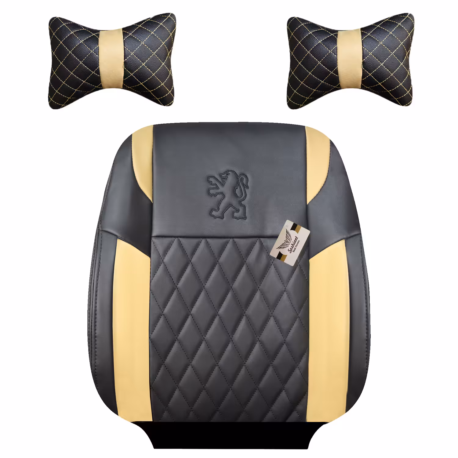 روکش صندلی چرمی خودرو سوشیانت مدل کاج مناسب پژو 405 GLX همراه با پشت گردنی