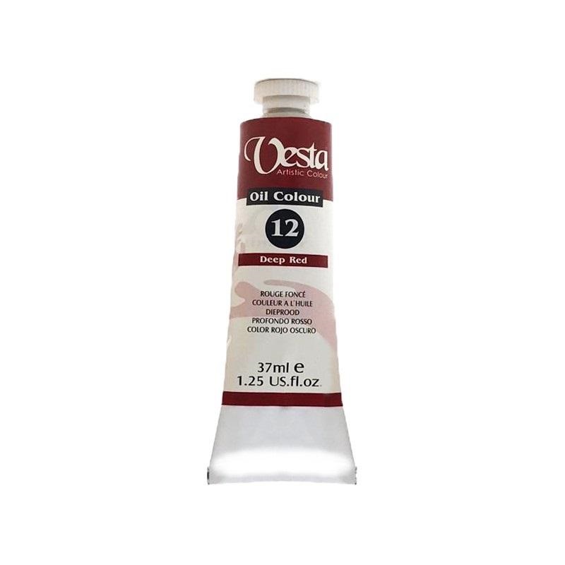 رنگ روغن تکی وستا مدل Deep Red 12 حجم 37 میلی لیتر