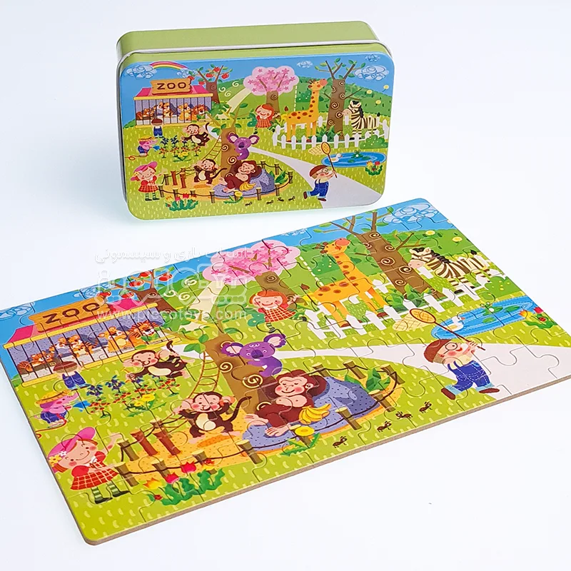 پازل باغ وحش قوطی فلزی 60 تکه کد jd6026