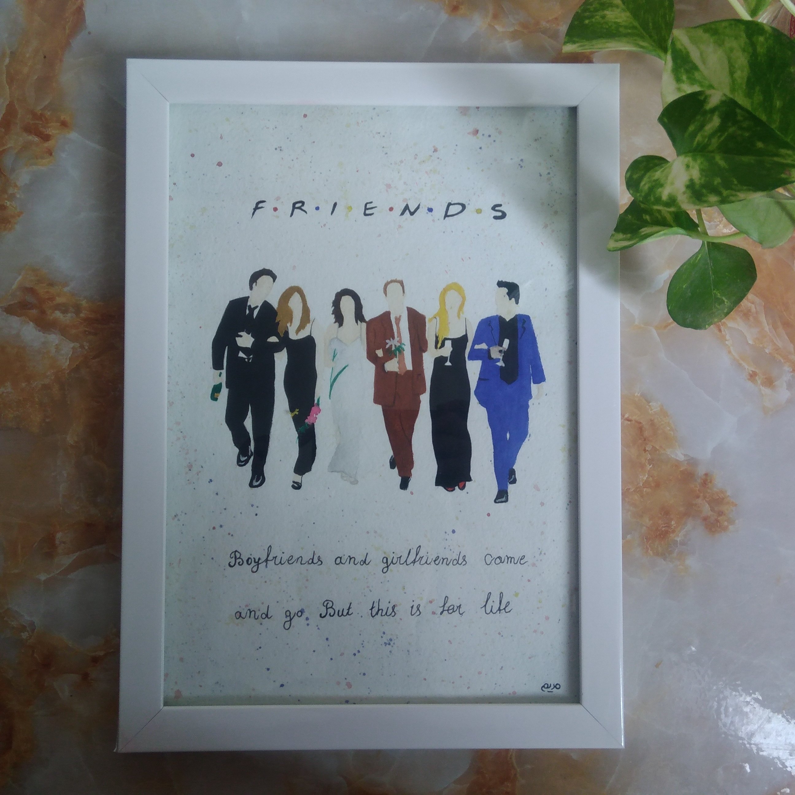 تابلو آبرنگ طرح فرندز2