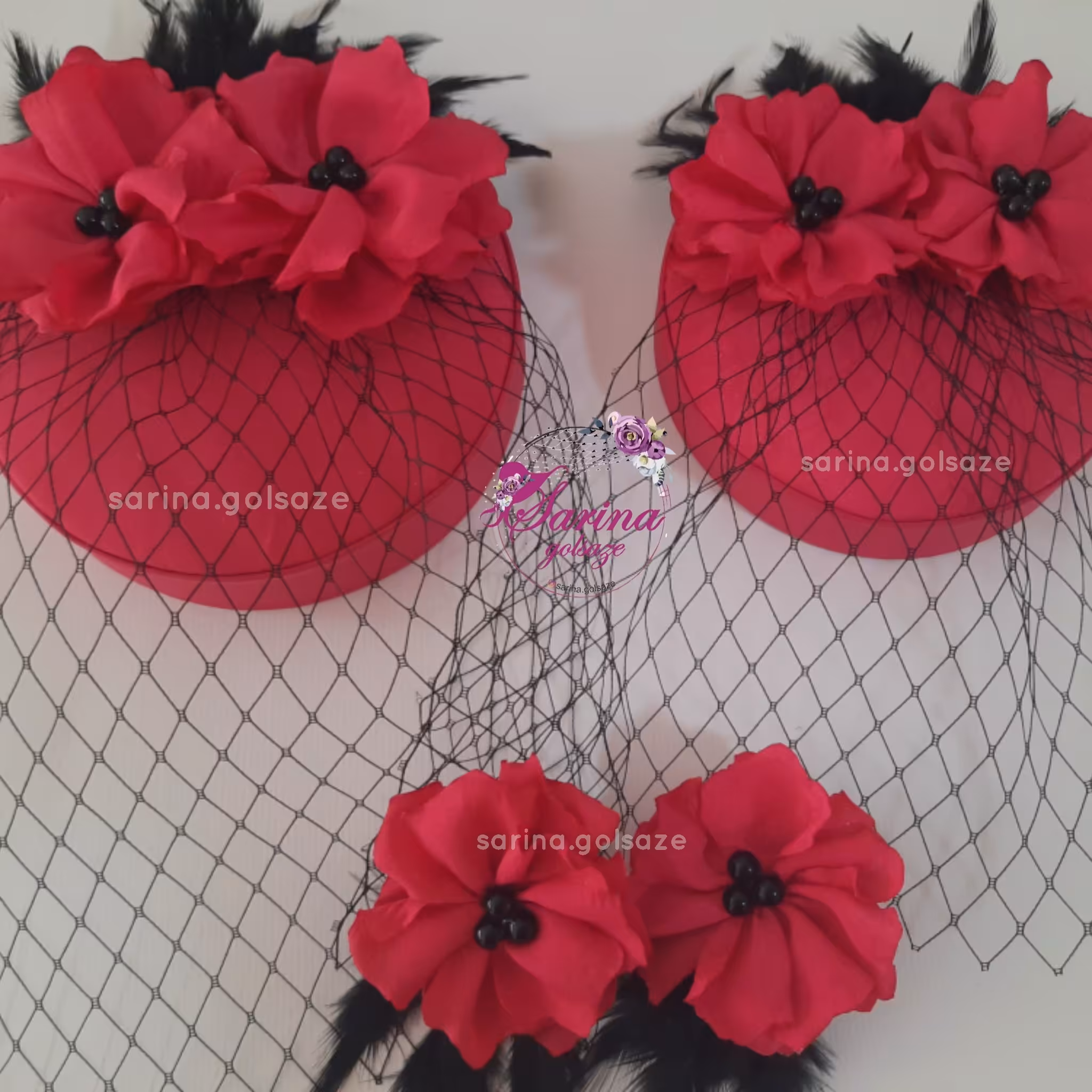 کاپ‌کلاه ست مادر و دختر دوگل سرخابی با گوشواره