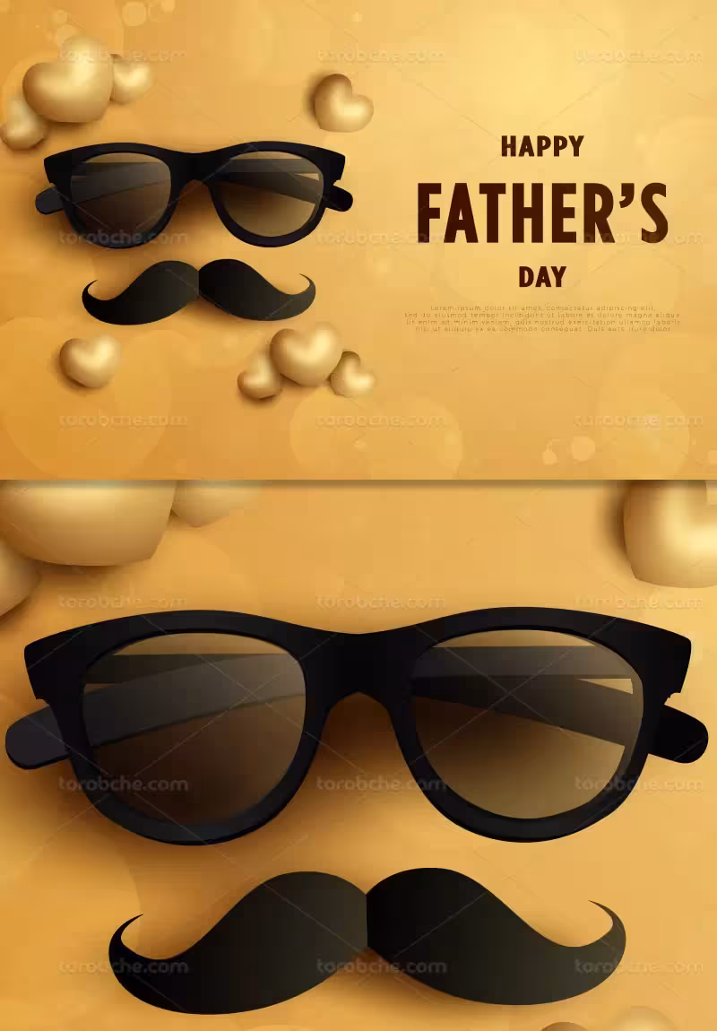 وکتور تبریک روز پدر طلایی | گرافیک با طعم تربچه