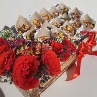 آجیل آرایی شب یلدا با قیف به همراه گل آرایی / تزیین آجیل یلدا