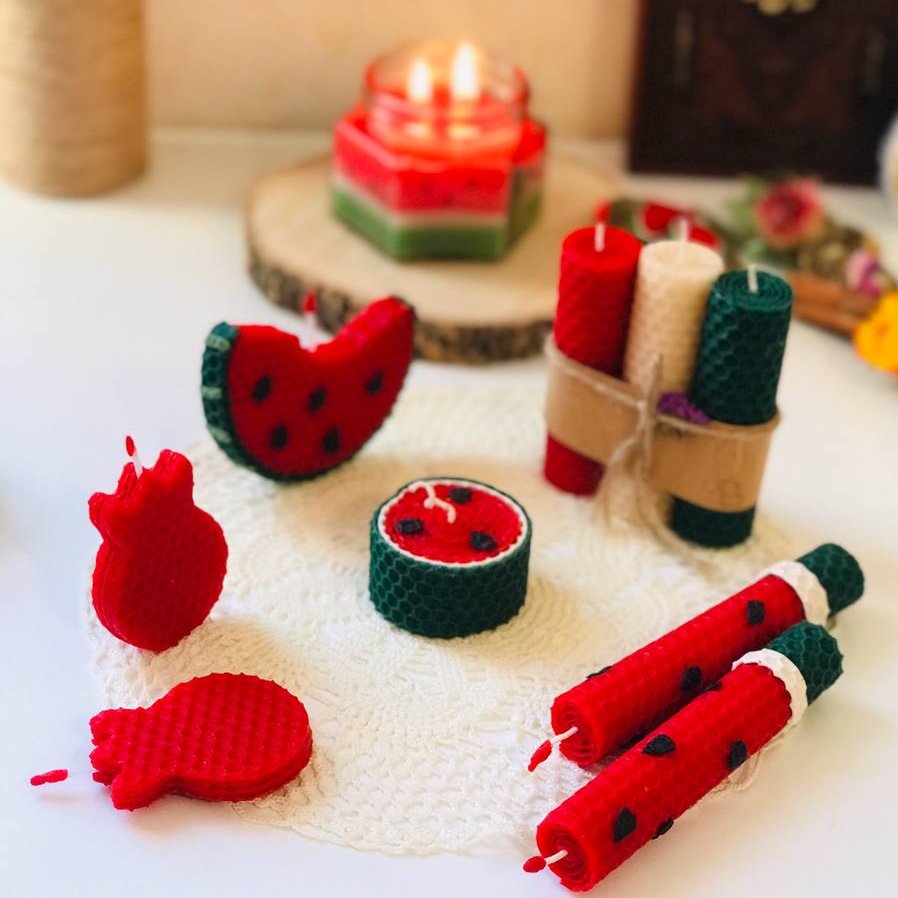 شمع یلدایی موم عسل