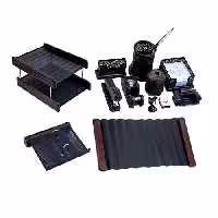 ست لوازم اداری رومیزی 13 تکه چوب و فلز مدل وافر