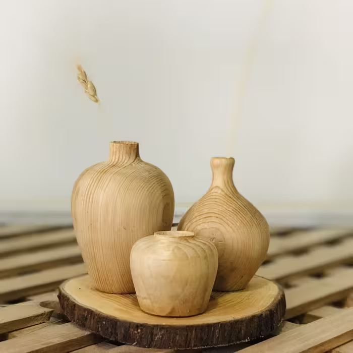 گلدان چوبی مینیمال