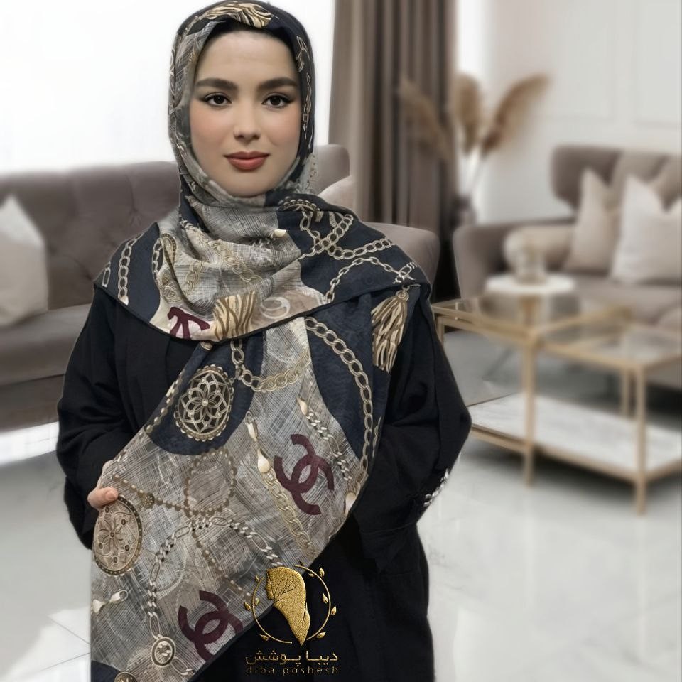 روسری کرپ حریر قواره بزرگ زیبا و جذاب کد01