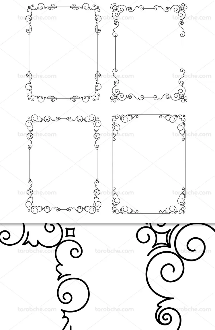 وکتور قاب و فریم های فانتزی | گرافیک با طعم تربچه