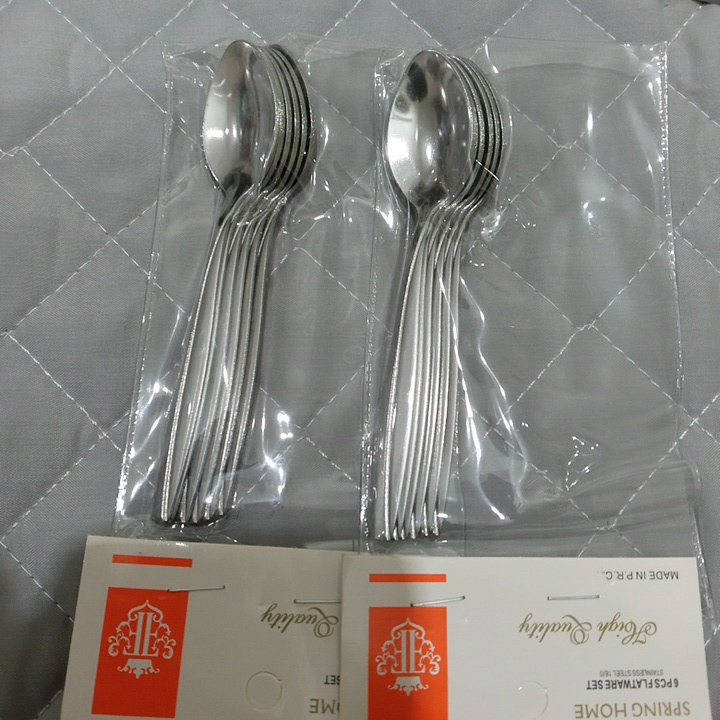 قاشق چایی خوری گل یک خطی طرح ماینز 12 عددی جنس عالی 