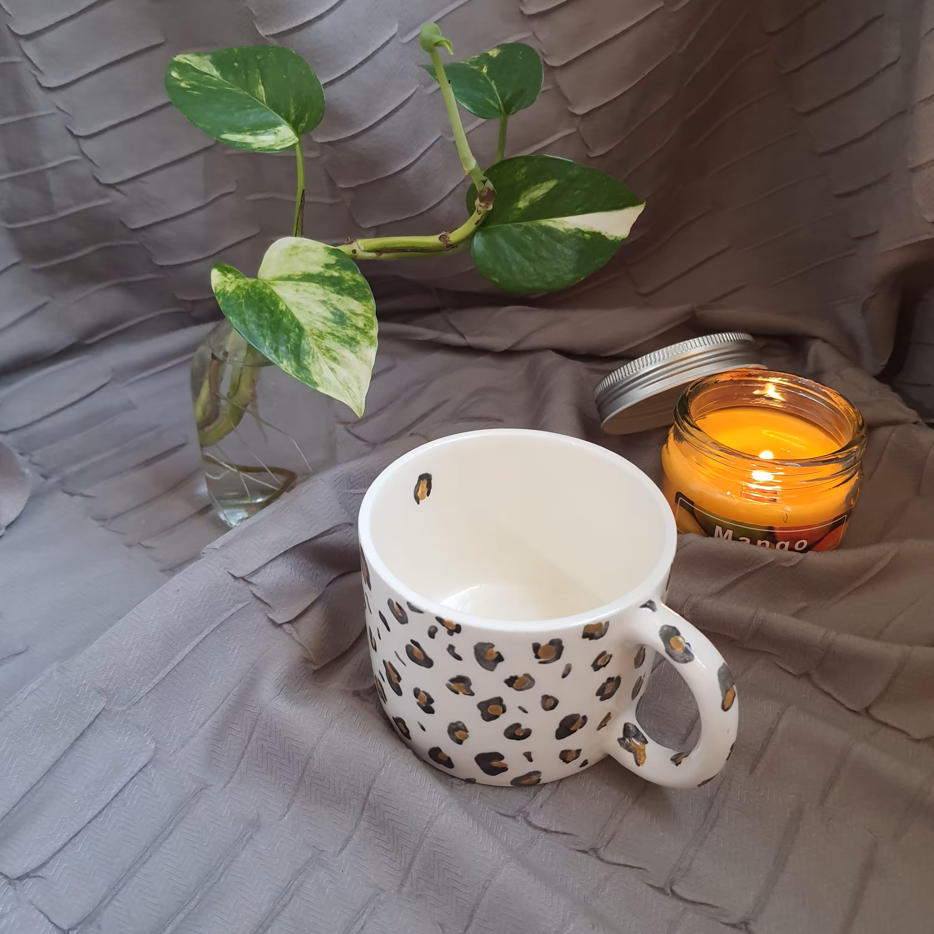 ماگ  طرح  پلنگی سرامیکی  سبک  زیبا  خاص 