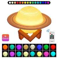 آباژور رومیزی سیاره زحل متوسط مولتی کالر به همراه ریموت مدل M3