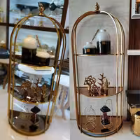 استند قفس طلایی سه طبقه با آبکاری درجه یک  کد محصول 180R دکور و شلف