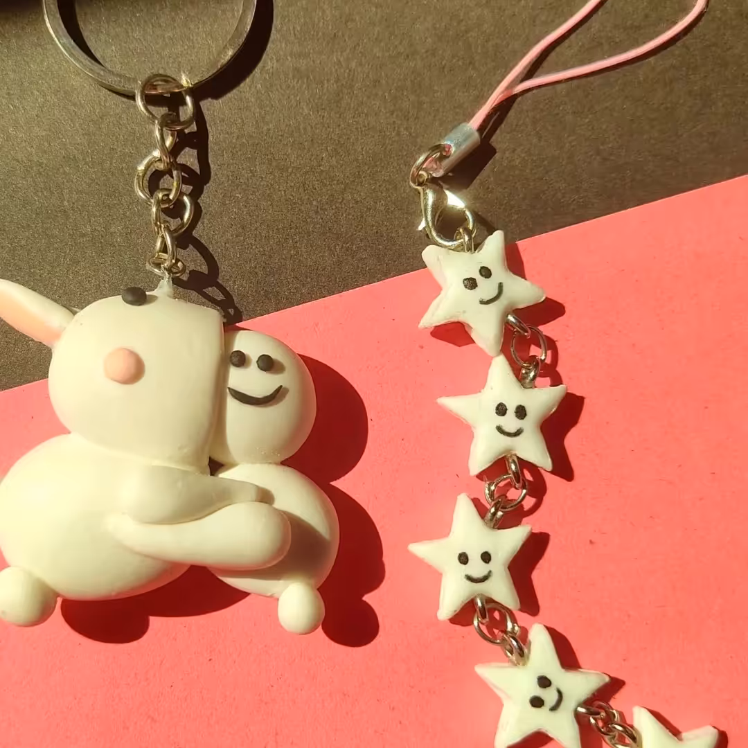 پک جاکلیدی و بند فلش طرح خرگوش و  ستاره