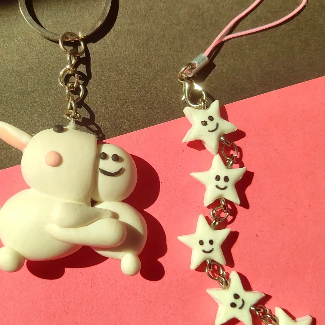 پک جاکلیدی و بند فلش طرح خرگوش و  ستاره