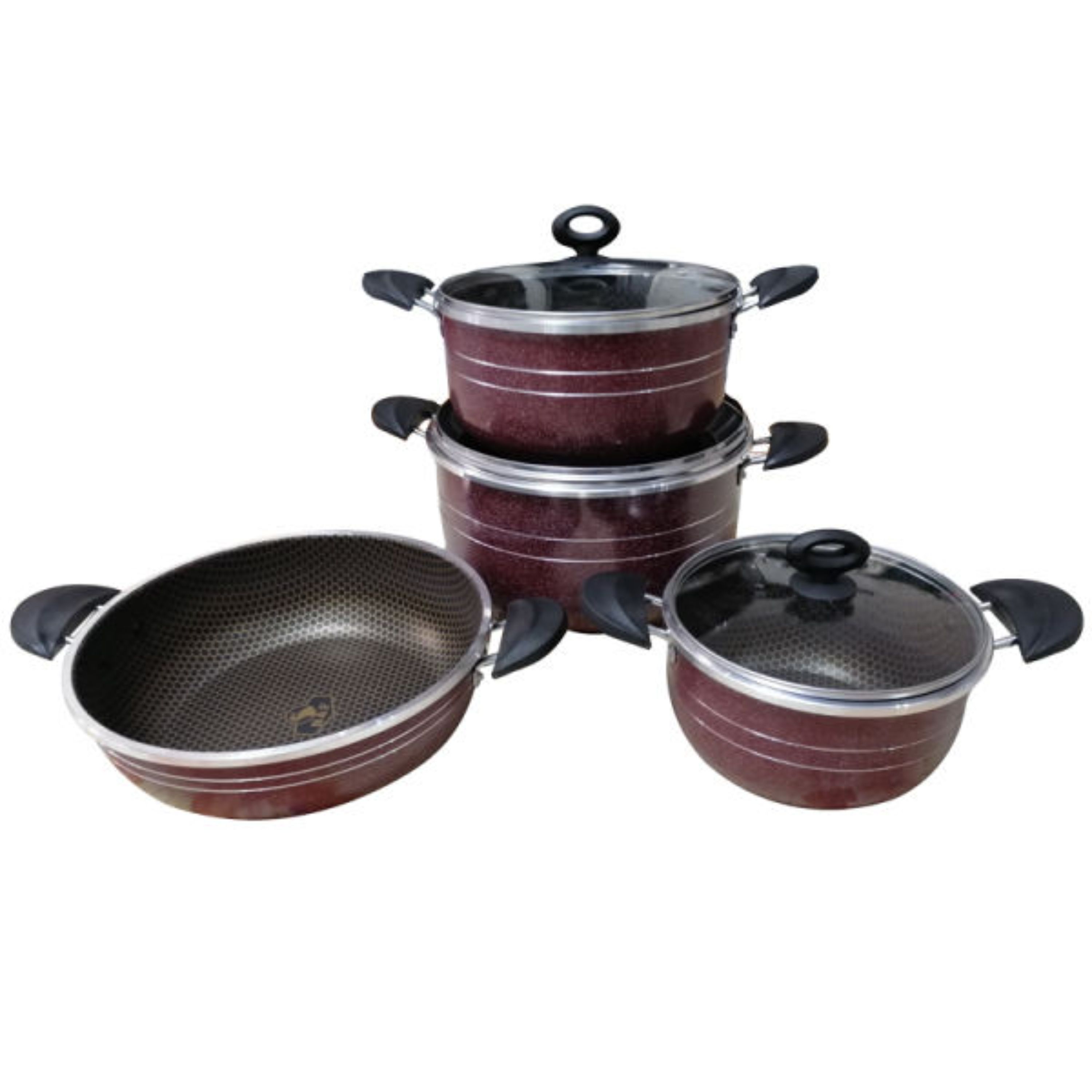 سرویس قابلمه 7 پارچه  زنبوری جنس گرانیت سایز بزرگ