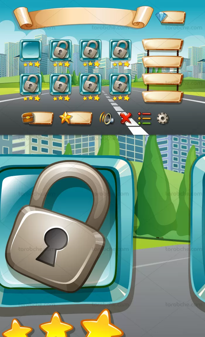 وکتور طرح حرفه ای منوی بازی | گرافیک با طعم تربچه