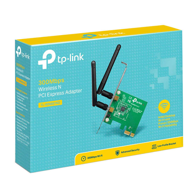 کارت شبکه بی سیم PCI Express تی پی لینک TL-WN881ND 300Mbps