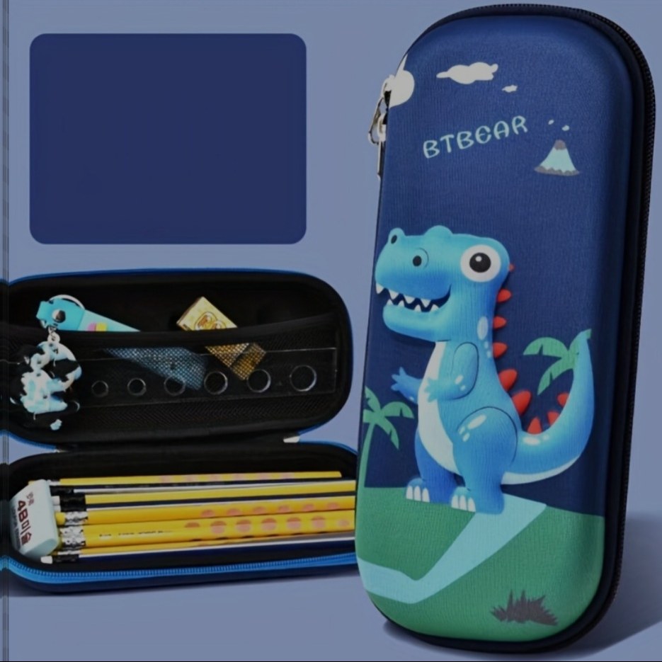 لوازم التحریر فانتزی جامدادی کتابی برجسته طرح دایناسور 