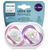 پستانک اونت اولترا ایر 6-18ماه avent ultra air طرح پنگوئن و فیل