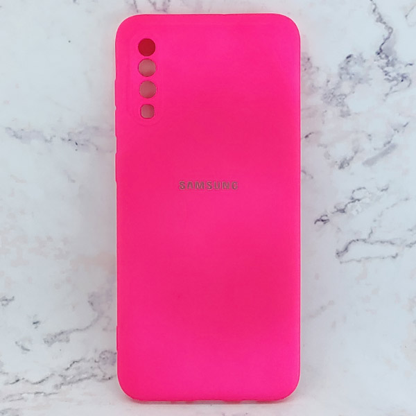 کاور سیلیکونی رنگی مدل TPN مناسب برای گوشی موبایل سامسونگ Galaxy A70 - صورتی فسفری