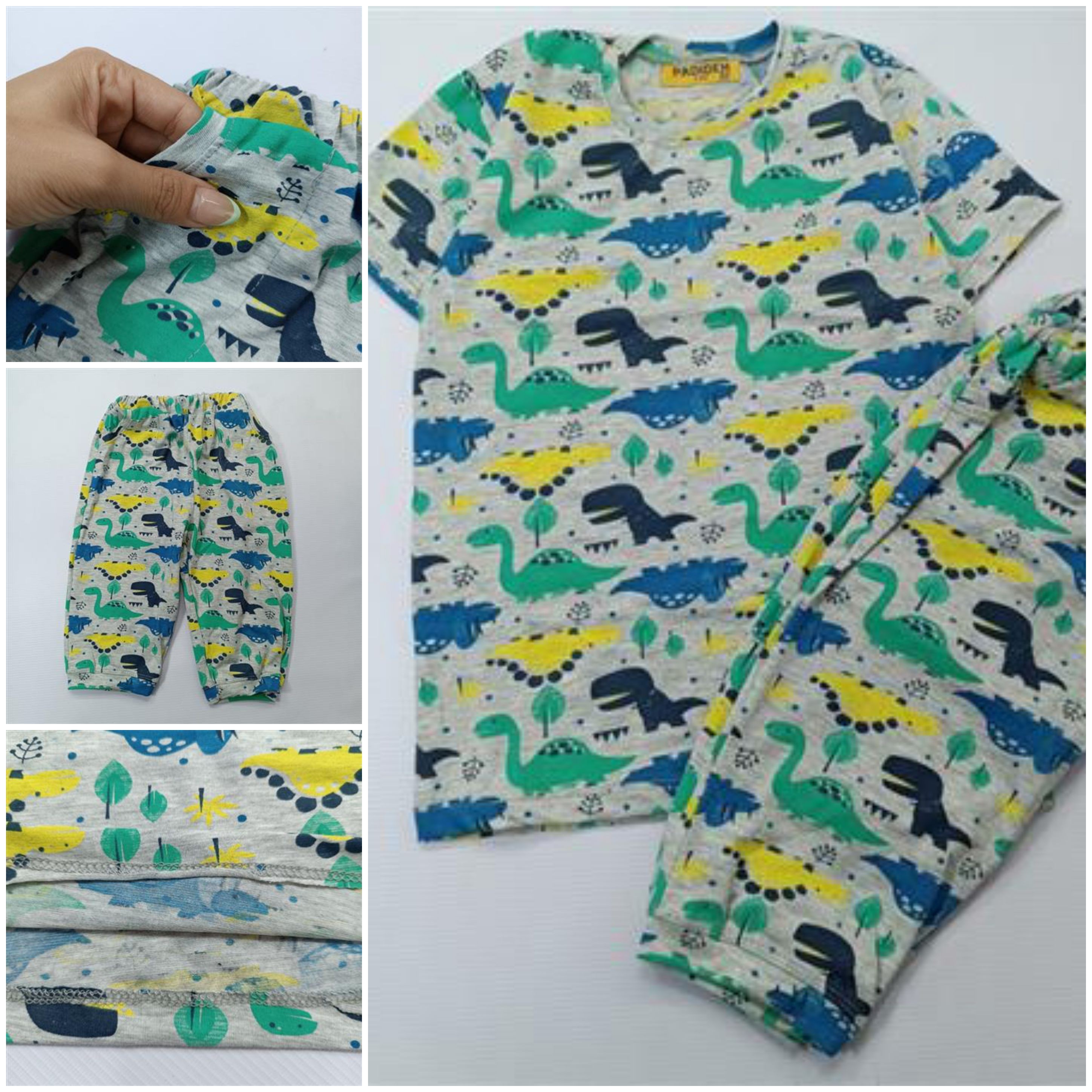 تیشرت و شلوارک دایناسورهای بازی گوش سایز بزرگ و کوچیک اسپرت