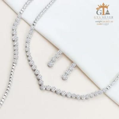 سرویس نقره شیک و ظریف طرح فلاور ارزان عیار 925 کد 11227