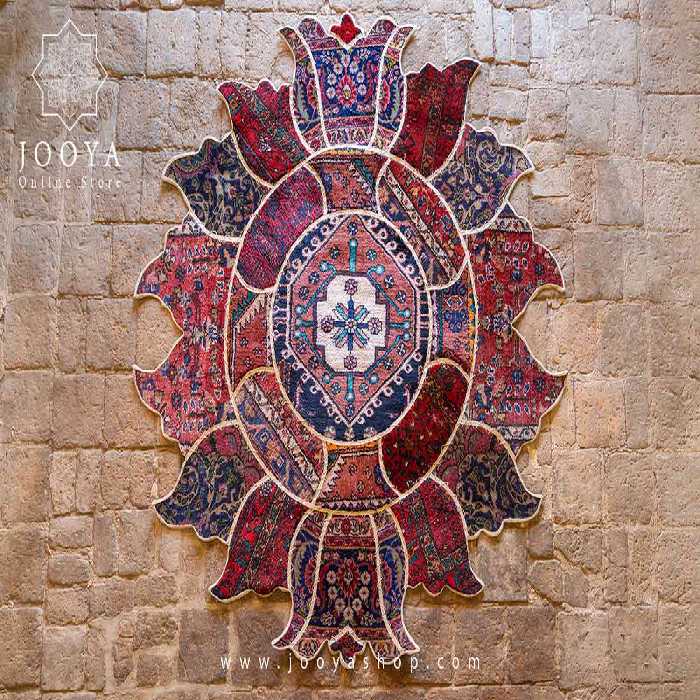 قالیچه تکه دوزی شده دستبافت تاج الملوک