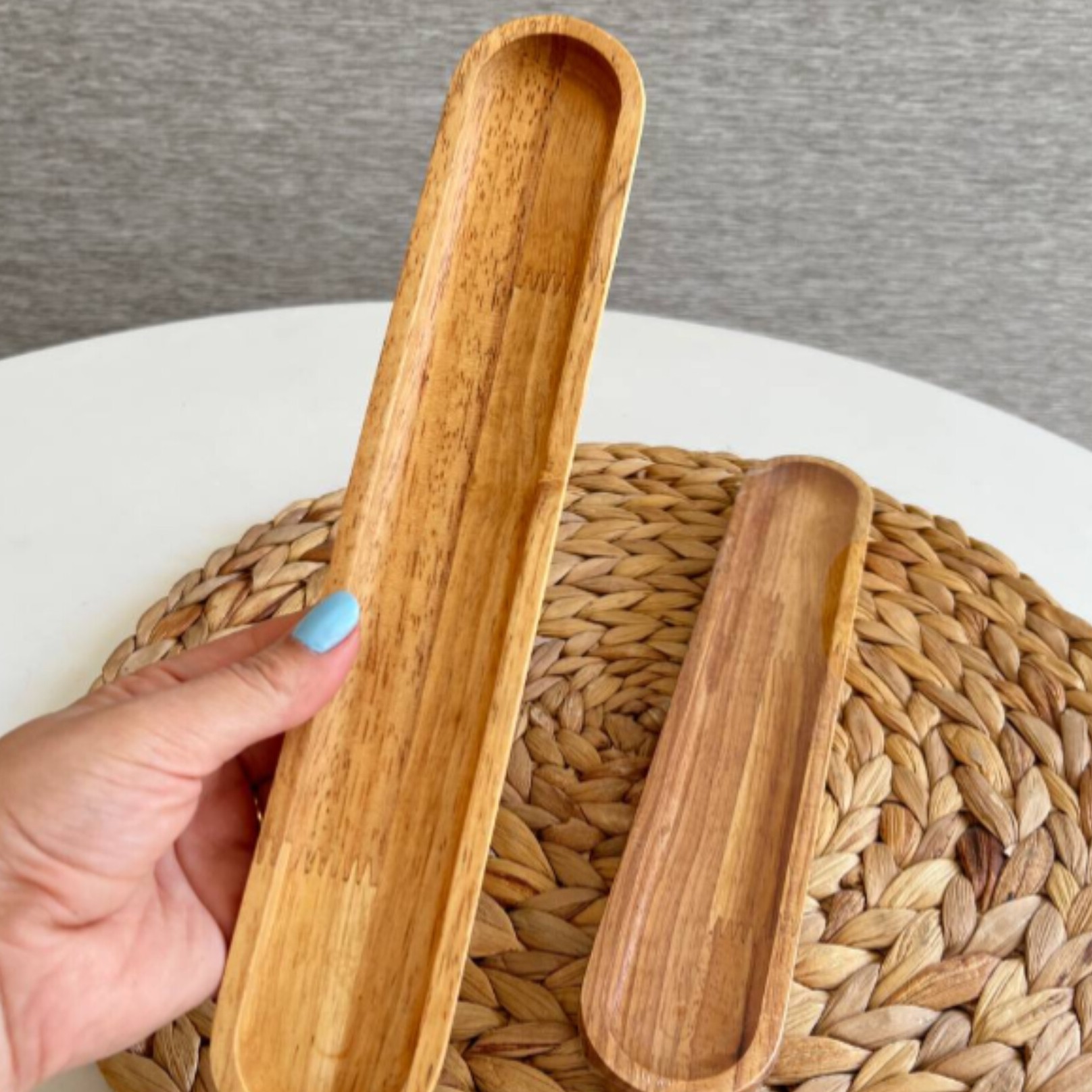 ست دو عددی زیتون خوری چوبی