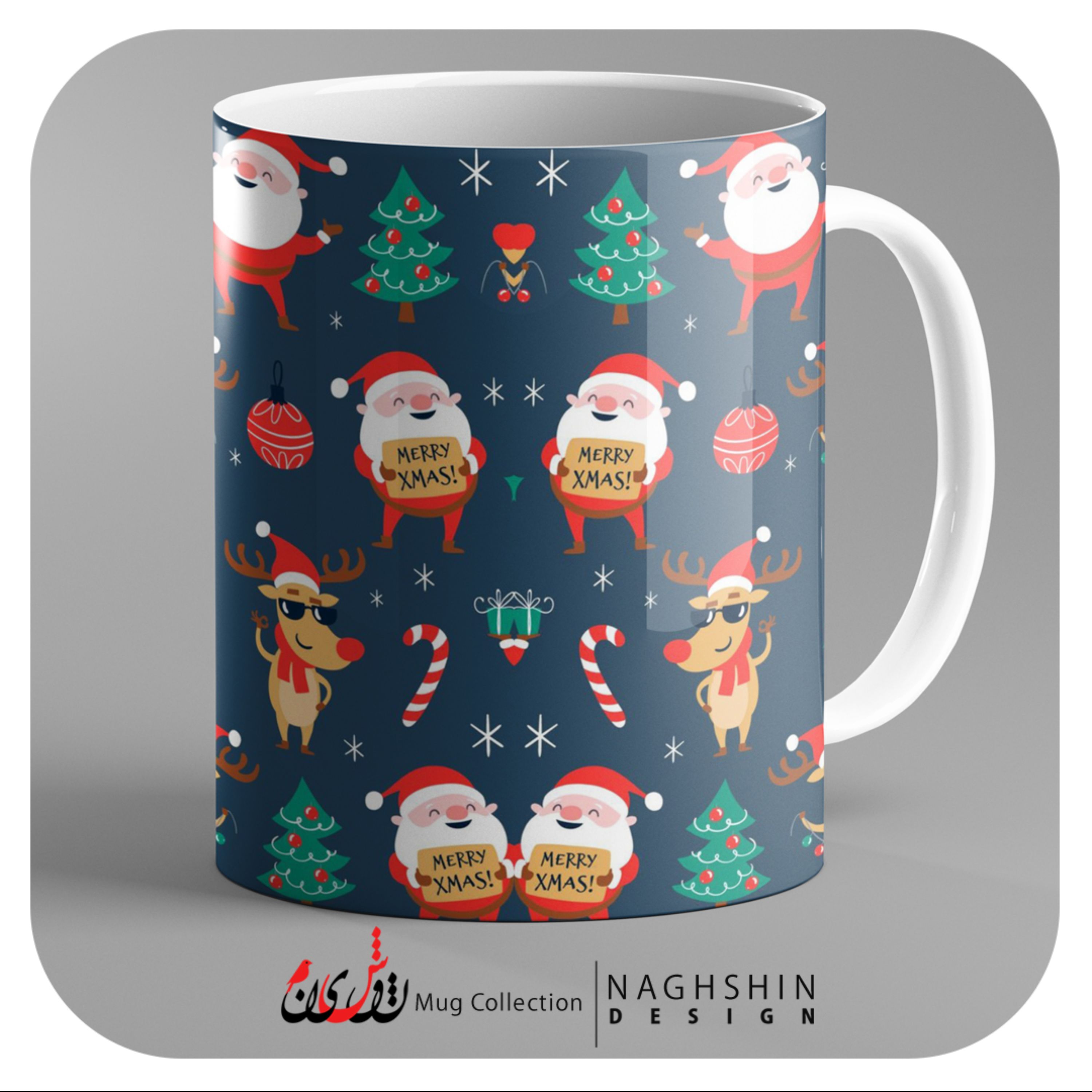 ماگ سرامیکی طرح کریسمس 1  Merry Christmas- چاپ سابلیمیشن - کیفیت و چاپ عالی