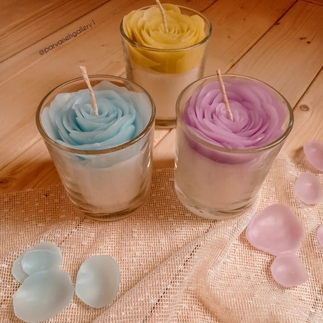 شمع معطر گل دستساز