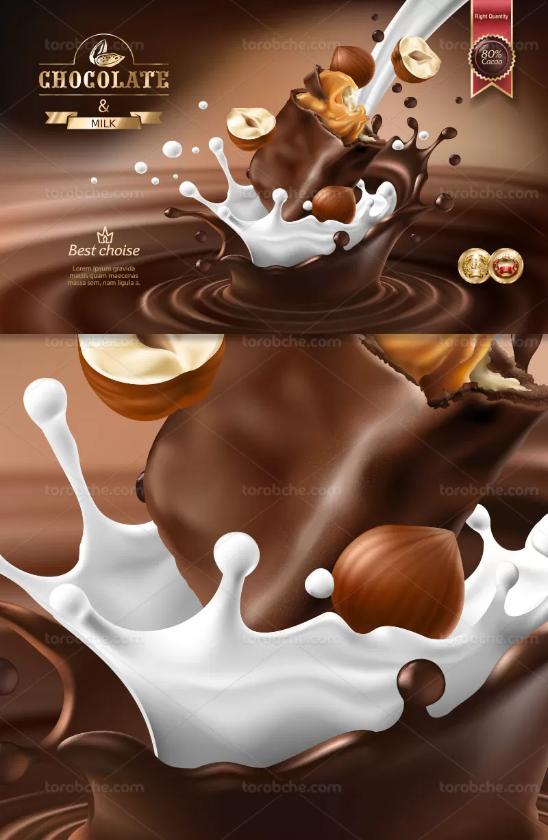 وکتور شکلات شیری و فندقی | گرافیک با طعم تربچه