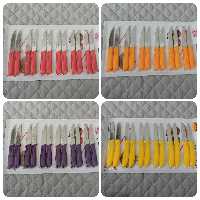 کارد میوه خوری 12 تایی مارک ماربلا در رنگ های مختلف تیغه ثابت اره ای (چاقو )