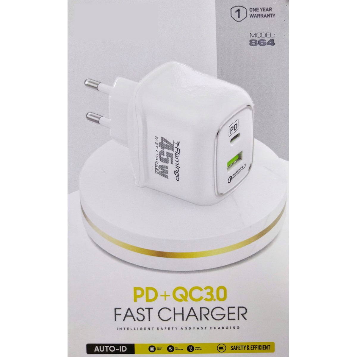 سر شارژر USB C فلامینگو 45W PDو QC3.0 مدل 864