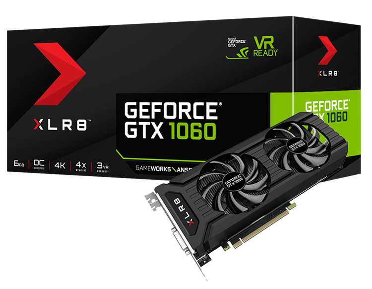 کارت گرافیک پی ان وای مدل GeForce GTX 1060 XLR8 Gaming OC با حافظه 6 گیگابایت