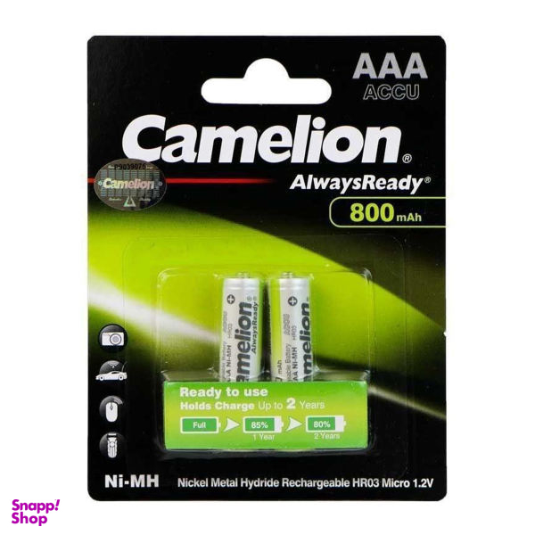 باتری نیم قلمی قابل شارژ کملیون مدل AlwaysReady - New Version ظرفیت 800 میلی آمپر ساعت بسته‌ 2 عددی