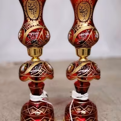 چراغدان لاله مذهبی سایز 50 سانت