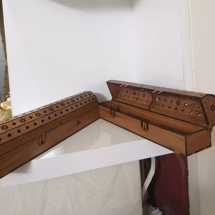 جا عودی چوبی طرح تابوتی کار دست