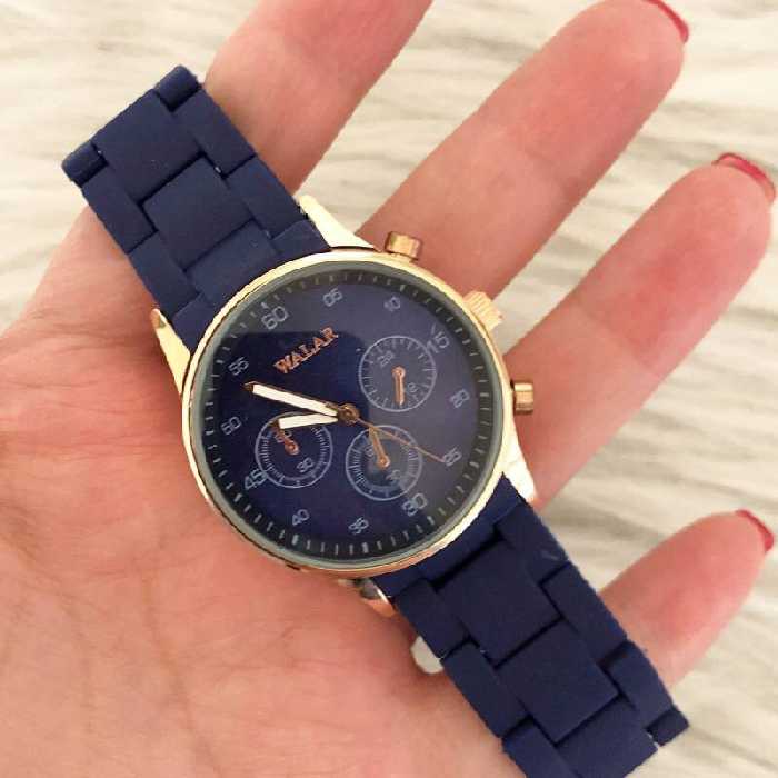 ساعت مچی مردانه والار آبی قاب رزگلد