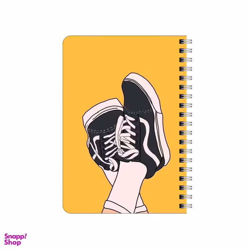 دفترچه یادداشت 80 برگ بامبیلیپ مدل چوبی طرح کفش و استایل بک زرد کد 2554122