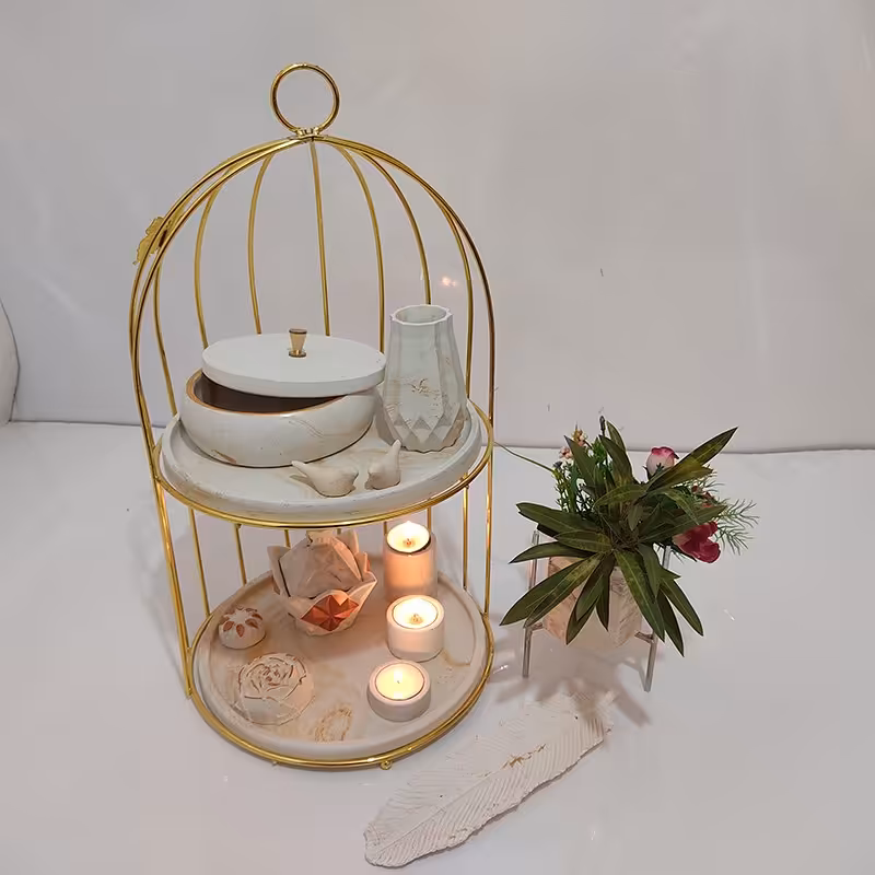 استند سرو پذیرایی طرح  قفس سینی سنگی