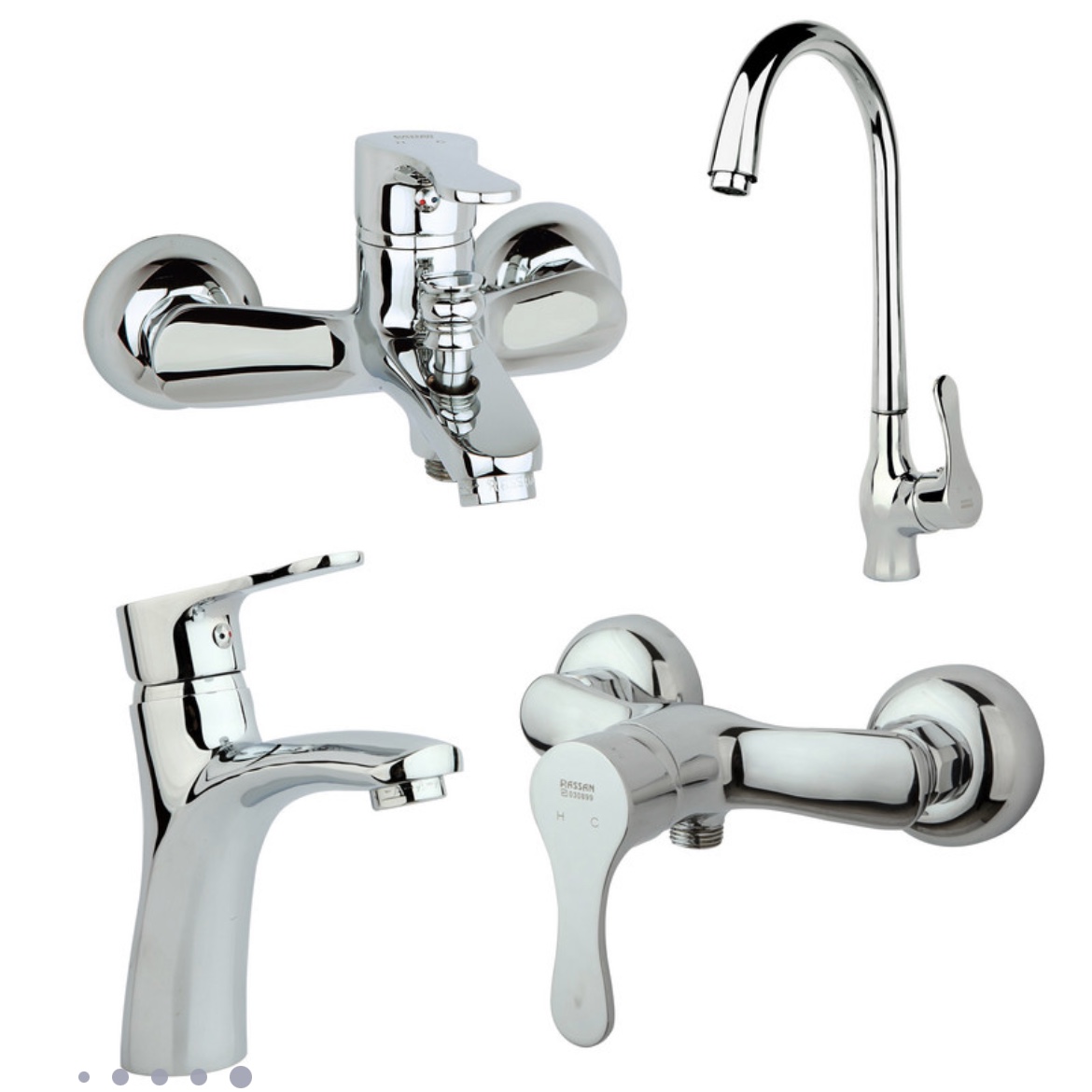 ست شیرآلات راسان مدل صدف کروم 