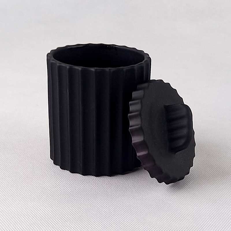 شیشه جار کبریتی مشکی قطر 7 ارتفاع 10 کد 171