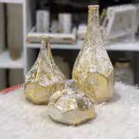 سالونگ سه تایی سفید طلایی جنس پلی استر 