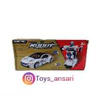 ماشین رباتی تبدیل شونده باطری خور موزیکال چراغ دار