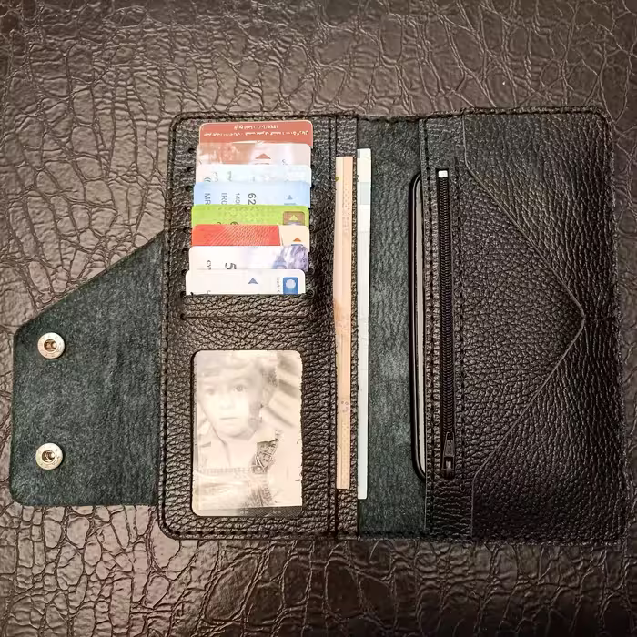 کیف کتی پول و موبایل ومدارک دست دوز چرم اصل تبریز