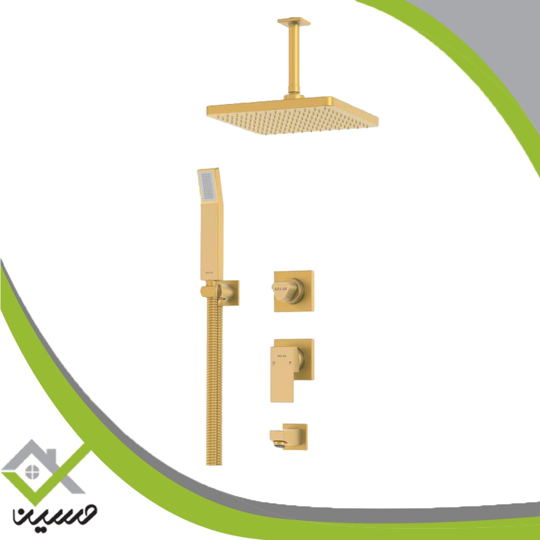 ملزومات دوش تیپ 3 لاکچری کلار مدل فلت طلامات(هزینه ارسال پس کرایه است)