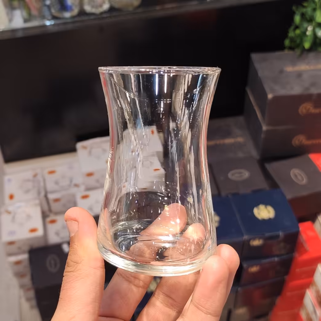 استکان کمرباریک بلوری ساخت ترکیه شرکت پاشاباغچه مدل هیبلی بسته شش عددی