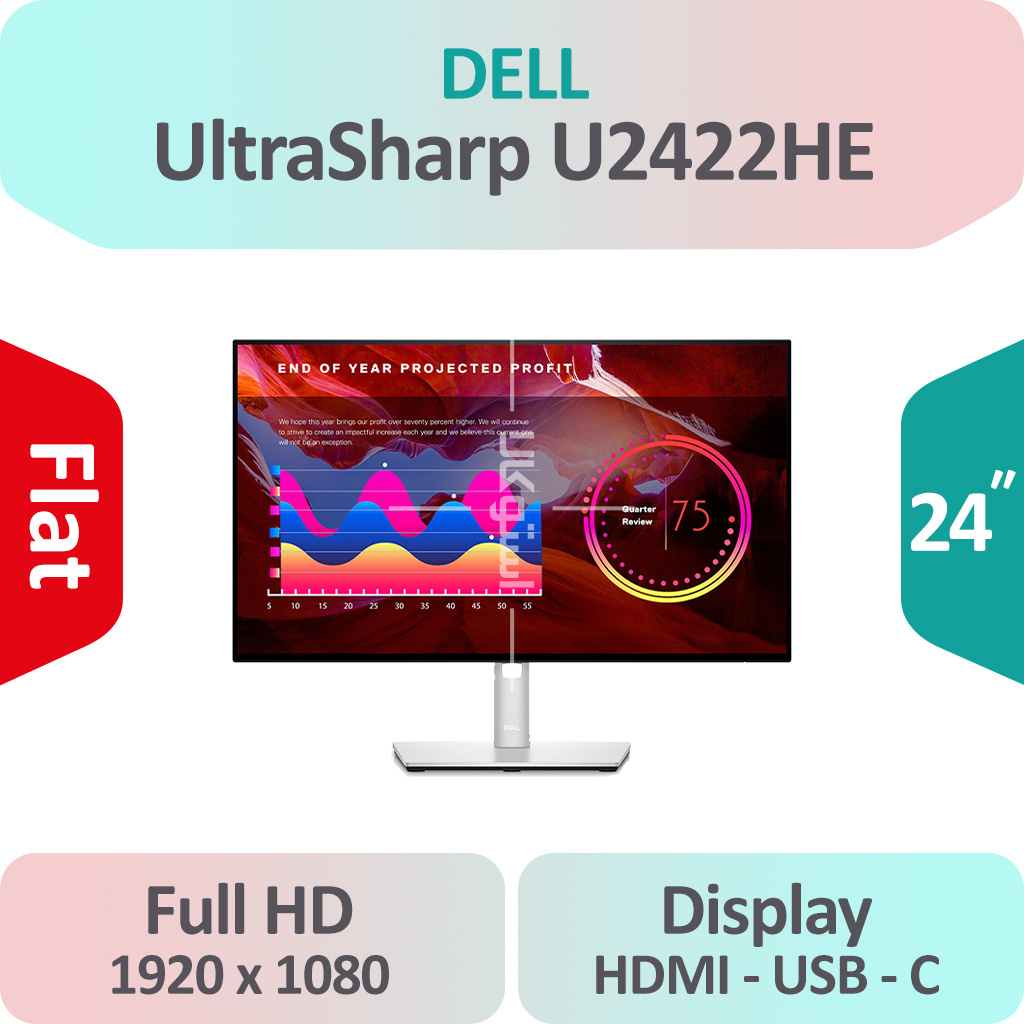 مانیتور استوک Dell UltraSharp U2422HE سایز 24 اینچ Full HD
